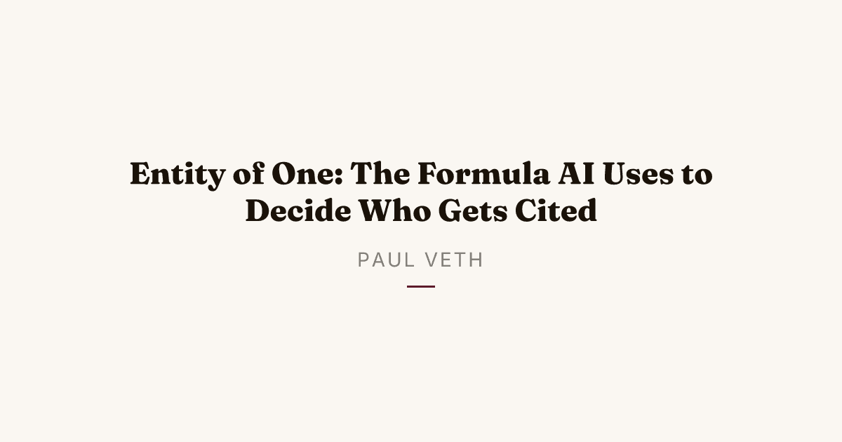What Is Entity of One and Why Does It Replace Keyword Thinking?