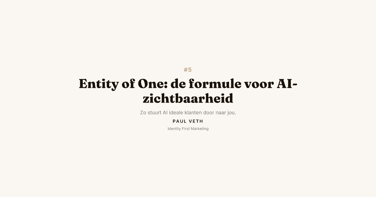 Entity of One: uniciteit x relevantie x distributie