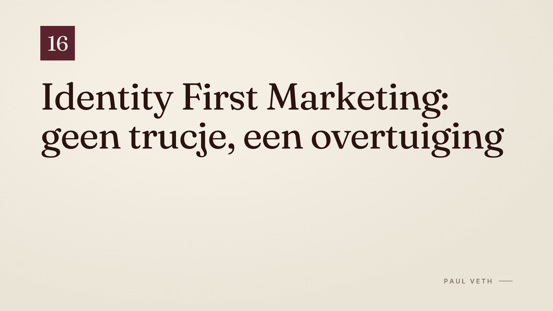 Waarom Identity First Marketing bestaat